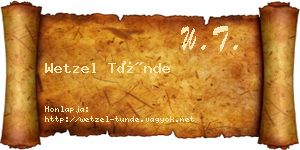 Wetzel Tünde névjegykártya